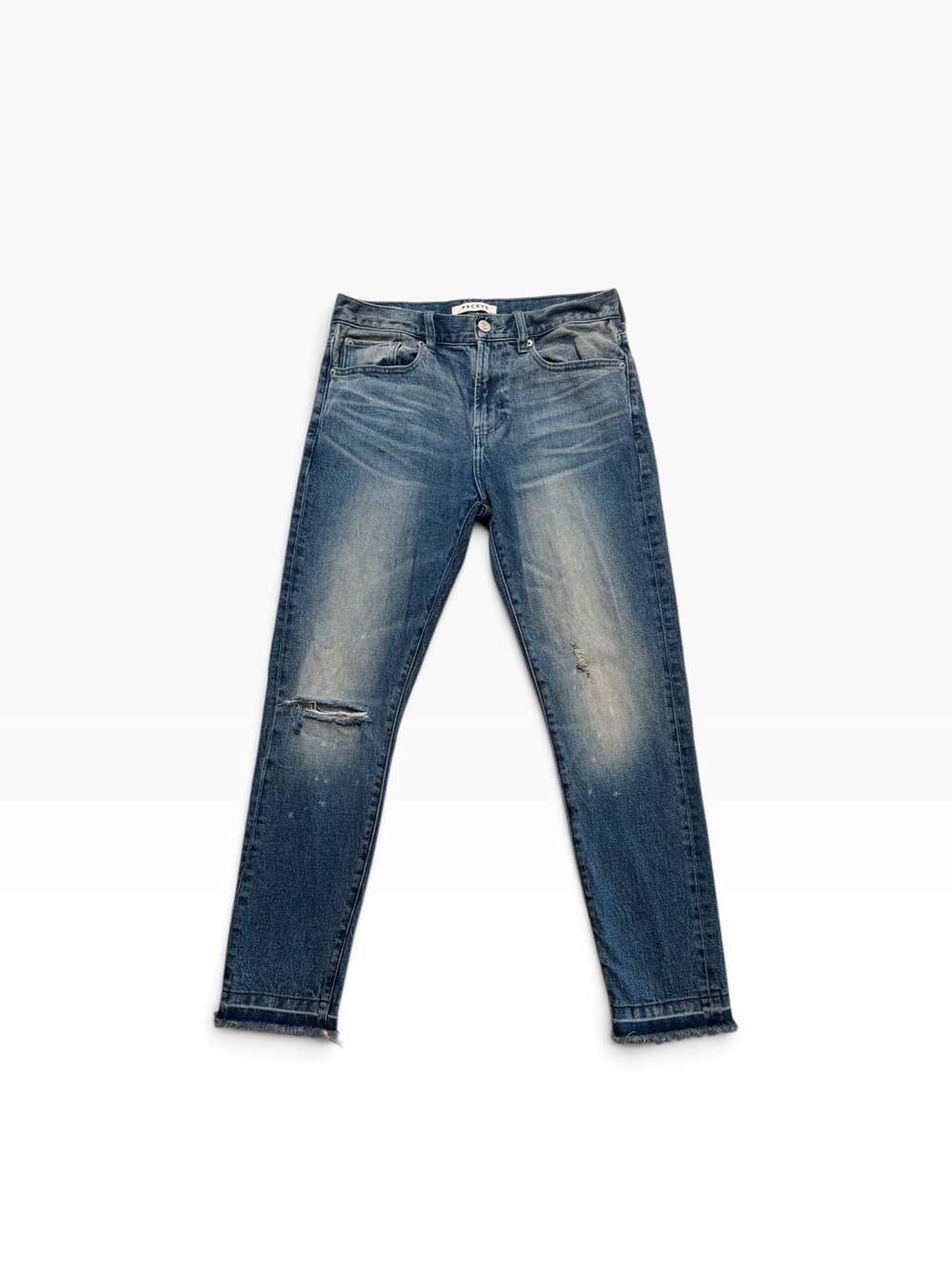 Pacsun Slim Taper Jeans Size 30x32 Blue Distressed Raw Hem